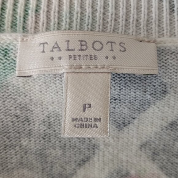 'TALBOTS' Petite Cardigan Size 0-2 P Plaid & Floral NWOT - Picture 4 of 14